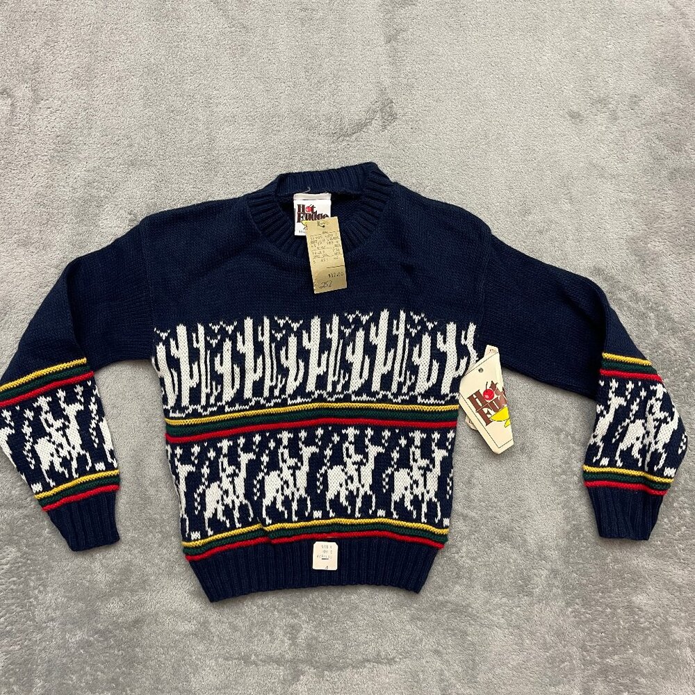 Vintage 90s Hot Fudge Boys Nordic  Winter Sweater Size 4